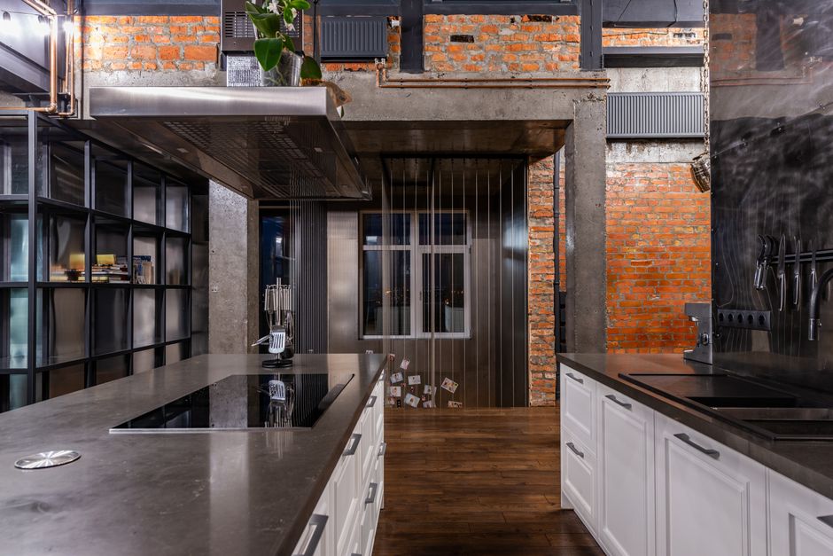 Industrijska kuhinja u stilu loft